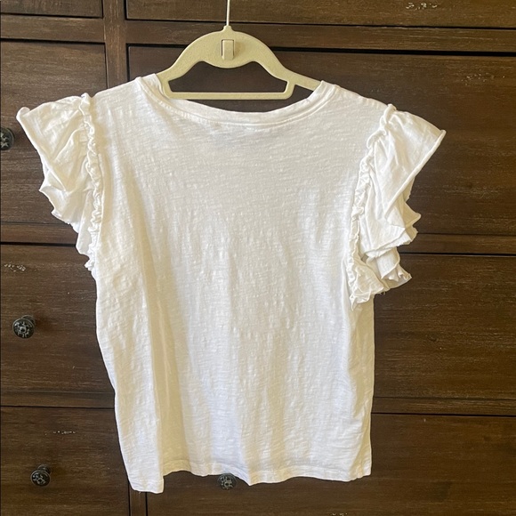 White Ruffle Sleeve Tee - Picture 3 of 3
